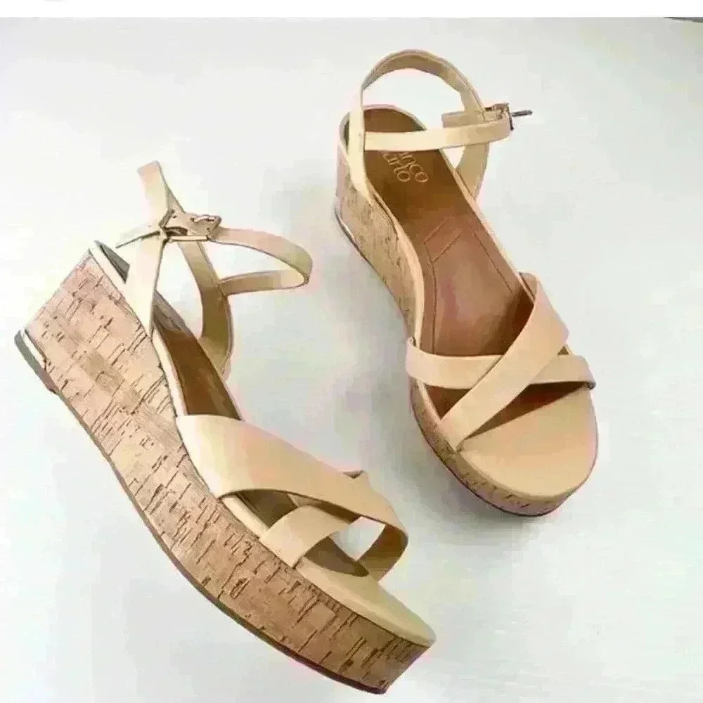 NWOT Franco Sarto Cork-Wrapped Wedge
Shoes, Size: 9
